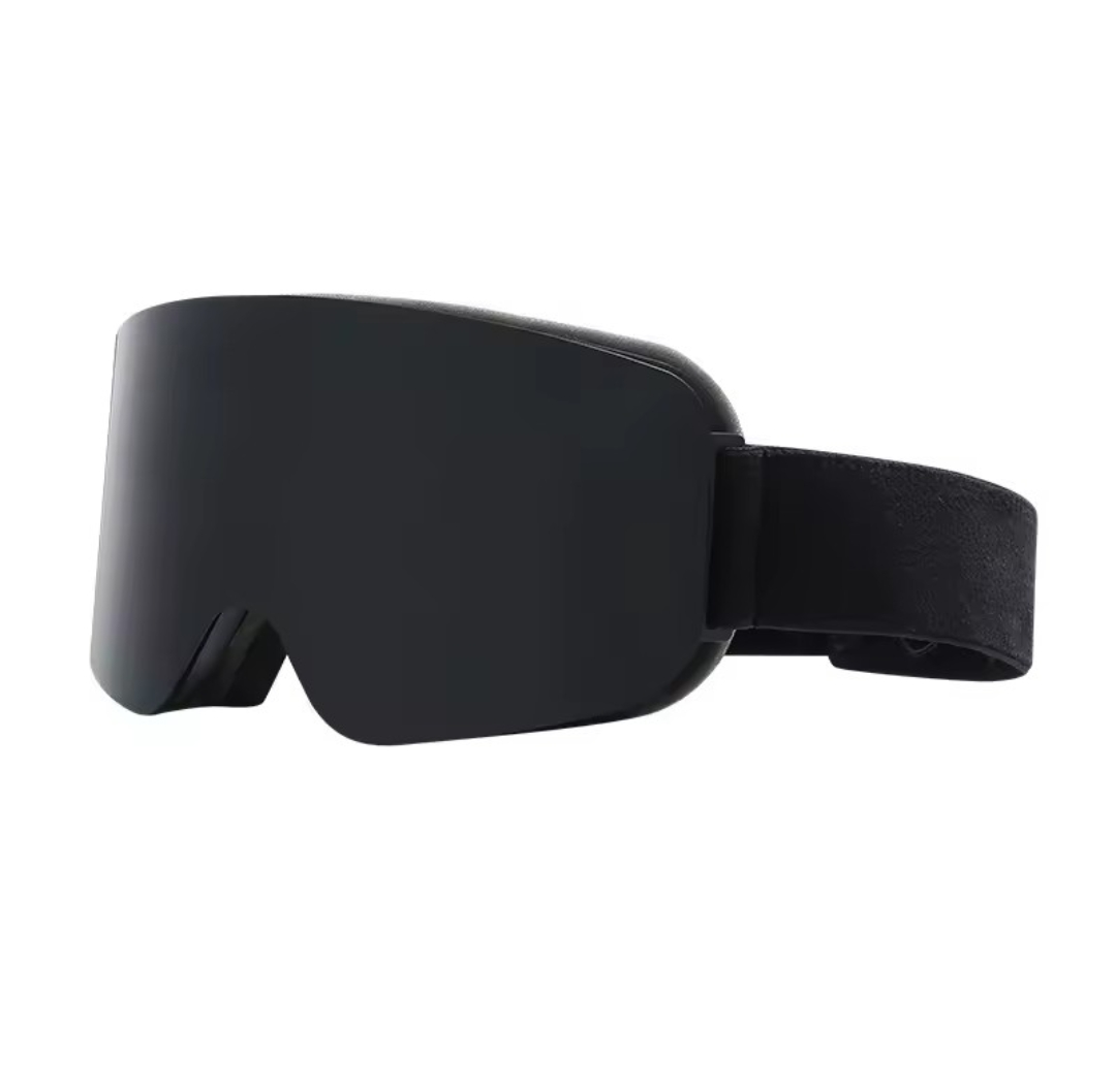 Black tinted ski goggles
