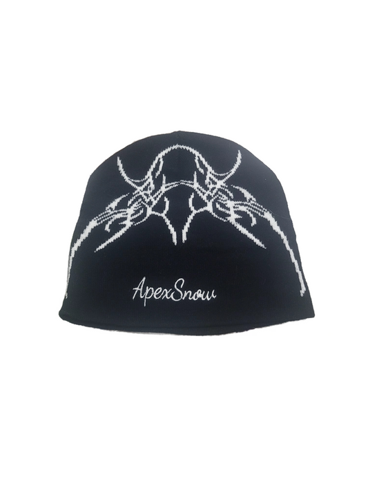 White on black beanie