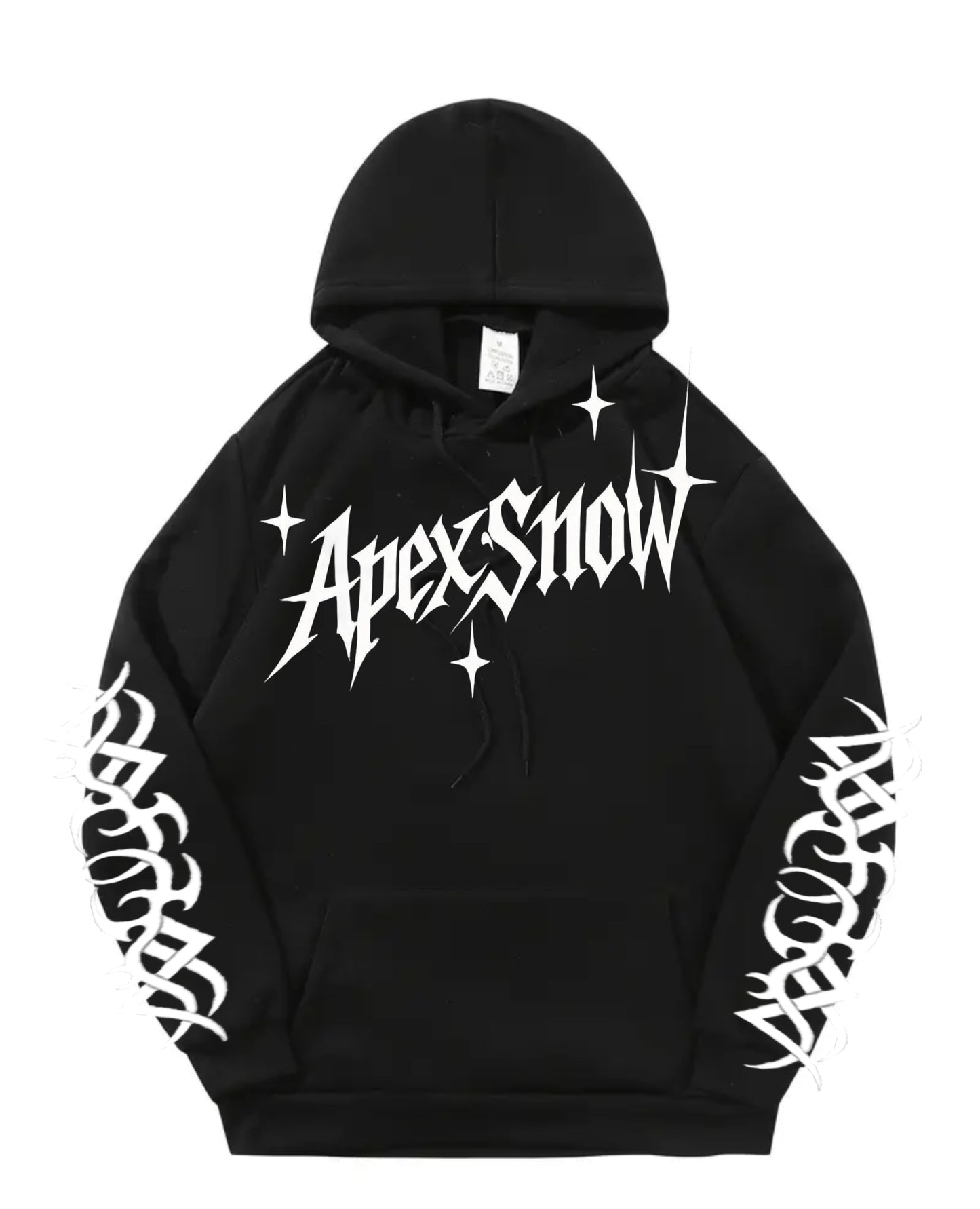 Black y2k apex snow hoodie