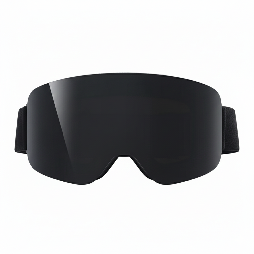 Black tinted ski goggles